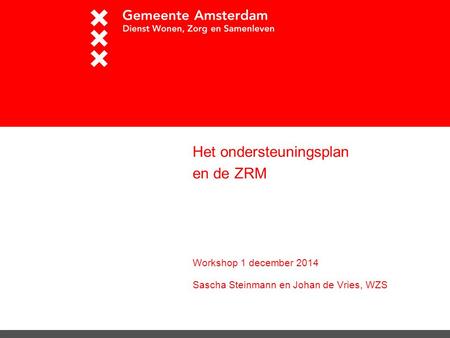 Wat gaan we bespreken Introductie van OP en ZRM en gebruik op hoofdlijnen Leerpunten uit de proef in 2014 Verwachtingen voor 2015 Checklist voor een goed.