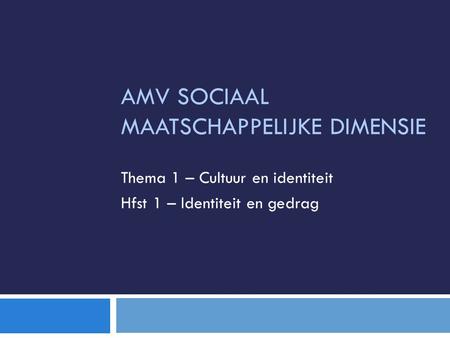 AMV Sociaal maatschappelijke dimensie