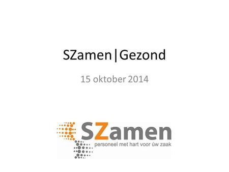 SZamen|Gezond 15 oktober 2014.