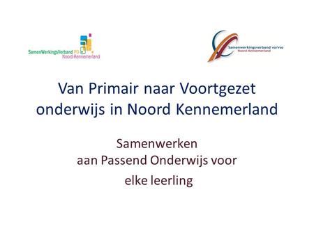 Van Primair naar Voortgezet onderwijs in Noord Kennemerland