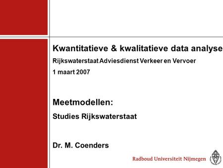 Kwantitatieve & kwalitatieve data analyse