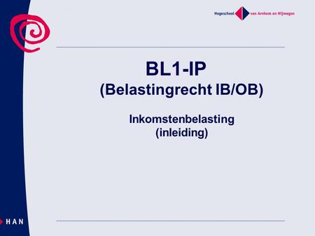 BL1-IP (Belastingrecht IB/OB) Inkomstenbelasting (inleiding)