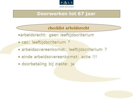 checklist arbeidsrecht