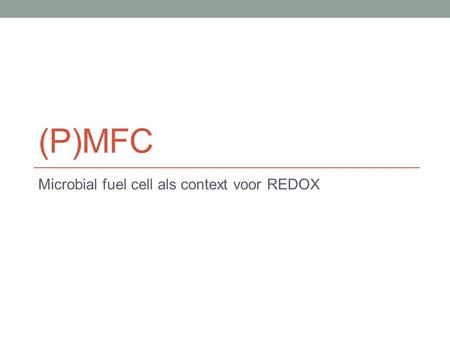 Microbial fuel cell als context voor REDOX