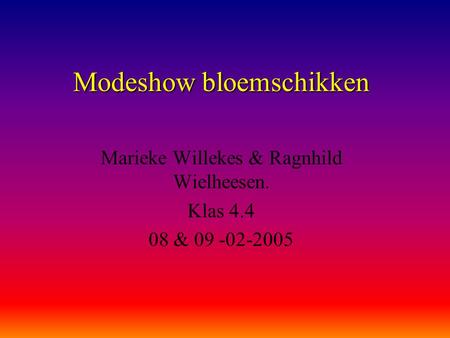 Modeshow bloemschikken