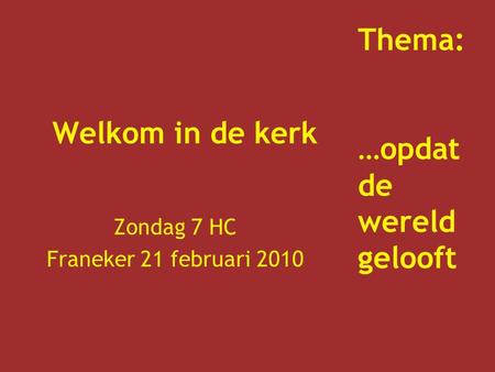 Zondag 7 HC Franeker 21 februari 2010