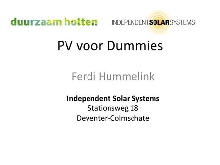 Independent Solar Systems