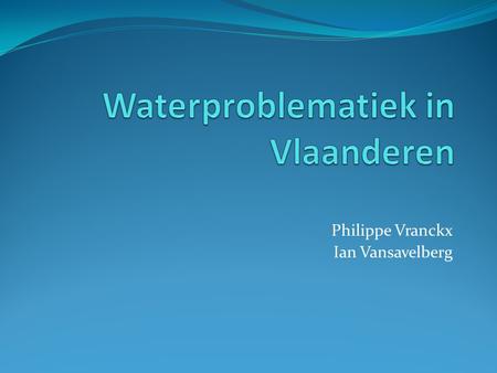 Waterproblematiek in Vlaanderen