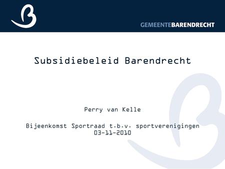Subsidiebeleid Barendrecht