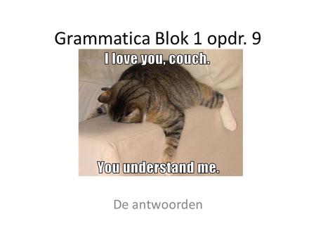 Grammatica Blok 1 opdr. 9 De antwoorden.