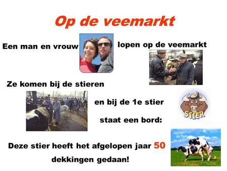 Op de veemarkt lopen op de veemarkt Een man en vrouw