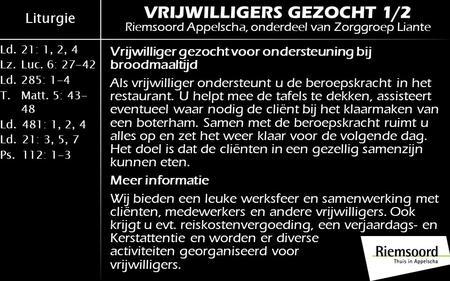 Vrijwilliger gezocht voor ondersteuning bij  broodmaaltijd