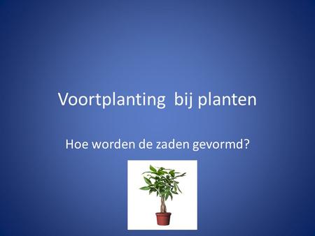 Voortplanting bij planten