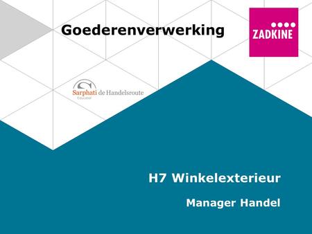 Goederenverwerking H7 Winkelexterieur Manager Handel.