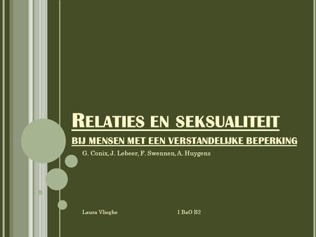 Relaties en seksualiteit bij mensen met een verstandelijke beperking