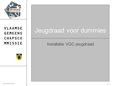 P. 123 oktober 2014 Jeugdraad voor dummies Installatie VGC-jeugdraad.
