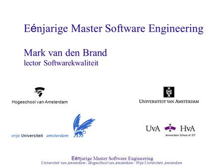 Eénjarige Master Software Engineering