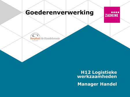 Goederenverwerking H12 Logistieke werkzaamheden Manager Handel.