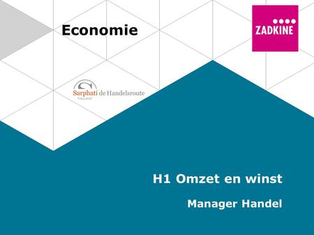 Economie H1 Omzet en winst Manager Handel.