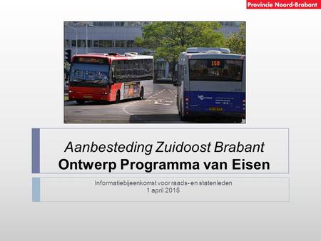 Aanbesteding Zuidoost Brabant Ontwerp Programma van Eisen