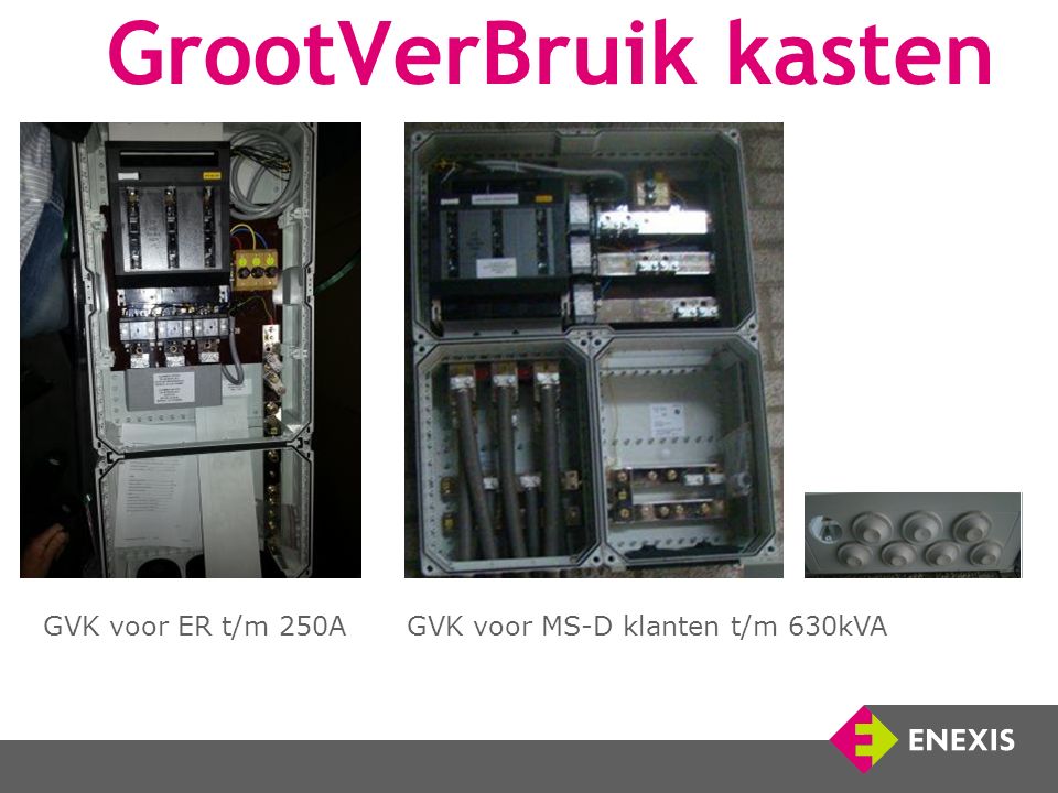 Productie Split leven GrootVerBruik kasten GVK voor ER t/m 250A GVK voor MS-D klanten t/m 630kVA.  - ppt download