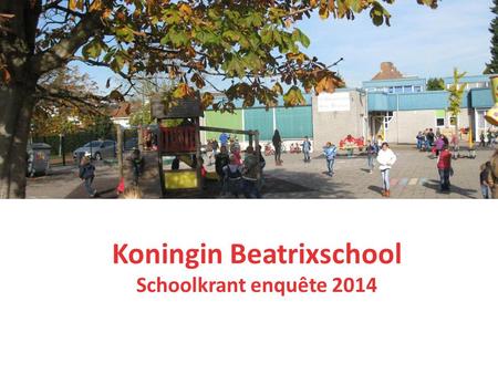 Koningin Beatrixschool Schoolkrant enquête 2014