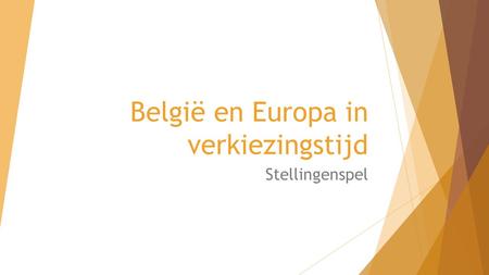 België en Europa in verkiezingstijd Stellingenspel.