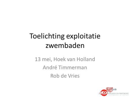 Toelichting exploitatie zwembaden