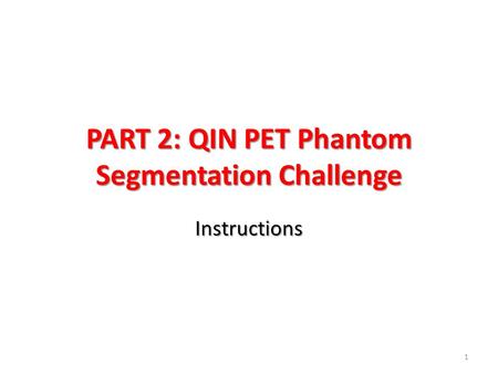 PART 2: QIN PET Phantom Segmentation Challenge Instructions 1.