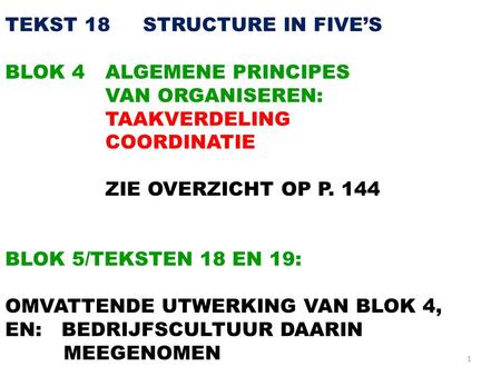 TEKST STRUCTURE IN FIVE’S