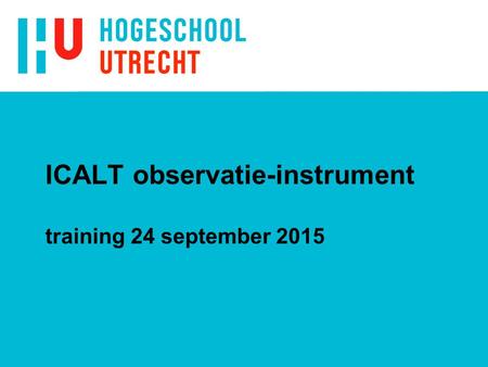 ICALT observatie-instrument training 24 september 2015