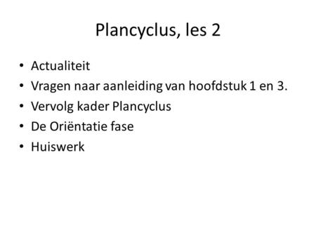 Plancyclus, les 2 Actualiteit