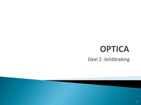 OPTICA Deel 2 -lichtbreking.