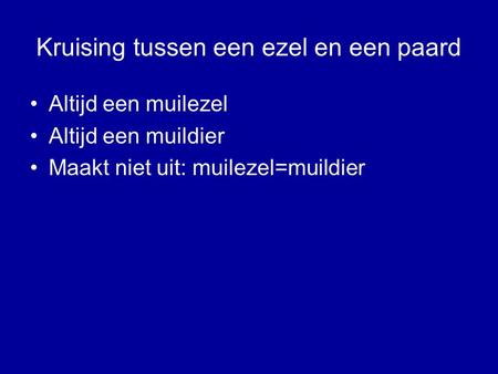 Kruising tussen een ezel en een paard