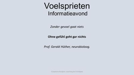 Voelsprieten Informatieavond