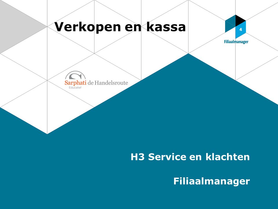 sectie B.C. vuilnis Verkopen en kassa H3 Service en klachten Filiaalmanager. - ppt download