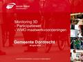 Monitoring 3D - Participatiewet - WMO maatwerkvoorzieningen Gemeente Dordrecht 26 april 2016.
