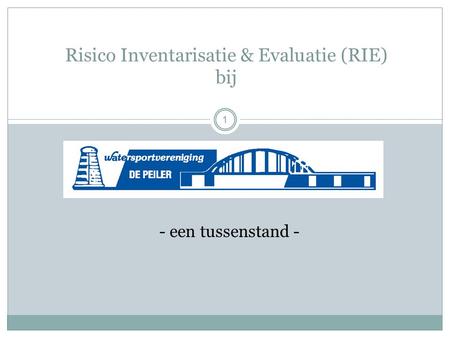 Risico Inventarisatie & Evaluatie (RIE) bij - een tussenstand - 1.