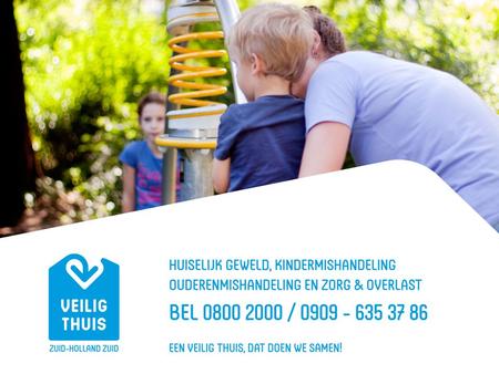 Veilig Thuis Zuid-Holland Zuid 2 aparte organisaties tot 31 december 2014 Meldpunt Zorg & Overlast / Steunpunt huiselijk geweld Advies- en Meldpunt Kindermishandeling.