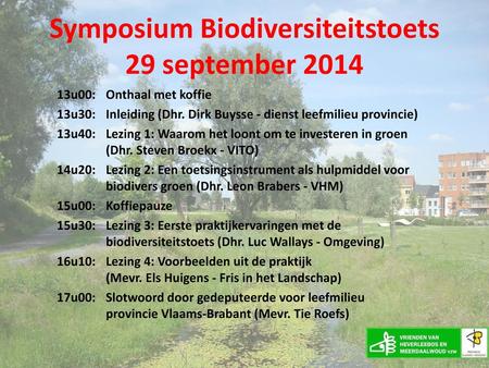Symposium Biodiversiteitstoets 29 september 2014