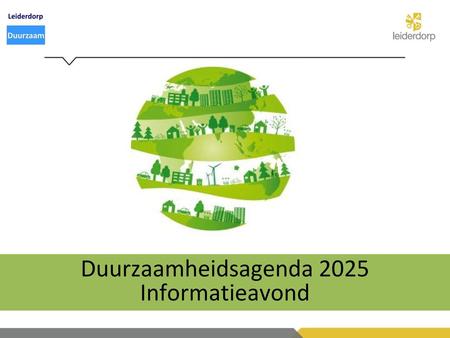 Duurzaamheidsagenda 2025 Informatieavond
