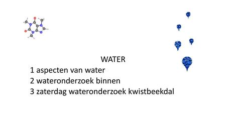 WATER 1 aspecten van water 2 wateronderzoek binnen