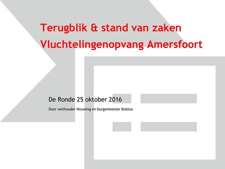 Terugblik & stand van zaken Vluchtelingenopvang Amersfoort