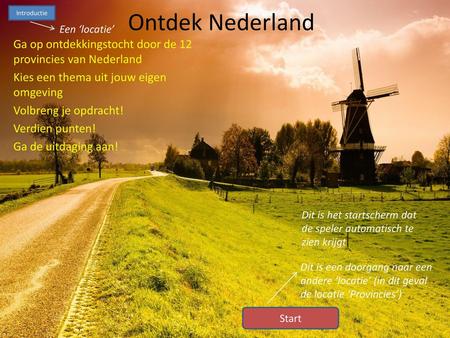Introductie Ontdek Nederland Een ‘locatie’
