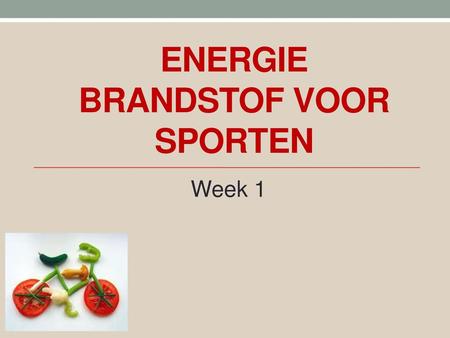 Energie Brandstof voor sporten