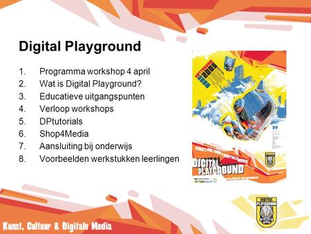 Digital Playground Programma workshop 4 april