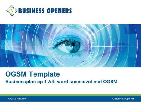 OGSM Template Businessplan op 1 A4; word succesvol met OGSM