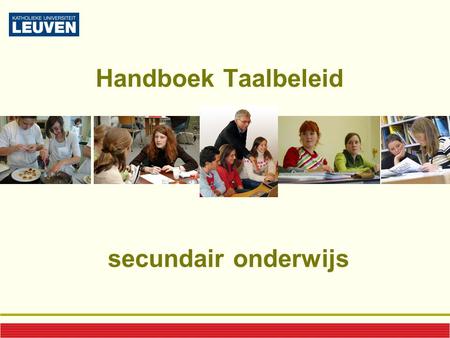 Handboek Taalbeleid secundair onderwijs.