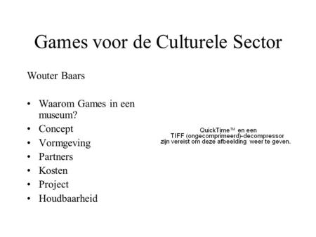 Games voor de Culturele Sector