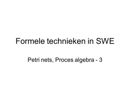 Formele technieken in SWE